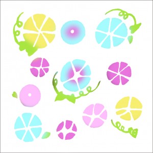 体験染め朝のあさがお色つき